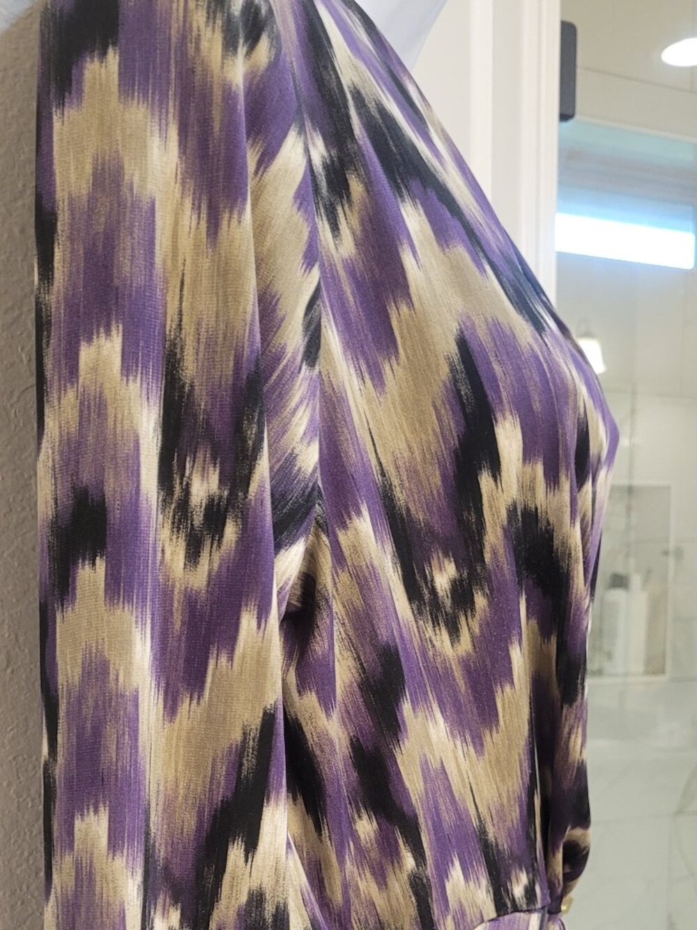Michal Kors Purple Abstract Patterned Dress , Size L - Picture 5 of 7